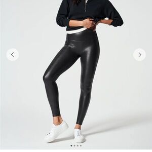SPANX Black leather Leggings